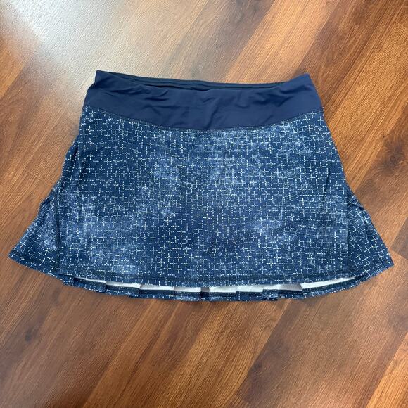 Lululemon Run Pace Setter Skirt Inkwell Geometric Blue Active Pickleball Sz 6 - Picture 3 of 9